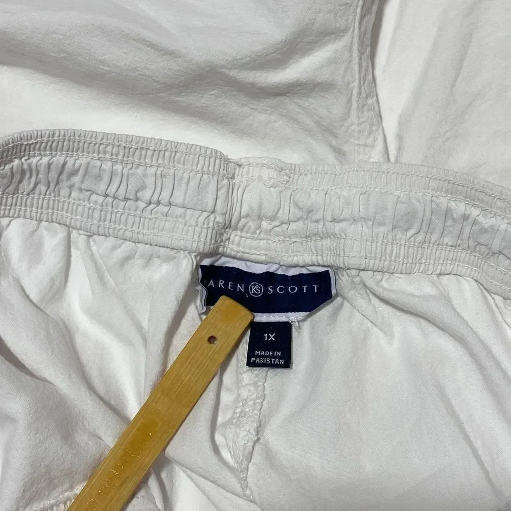 KAREN Scott White Comfort Waist Capri Pants 1x Nwt